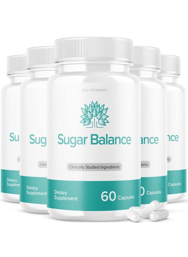 IDEAL PERFORMANCE (5 Pack) SugarBalance Capsules Supplement Max Advanced Formula (300 Capsules) - Image 1